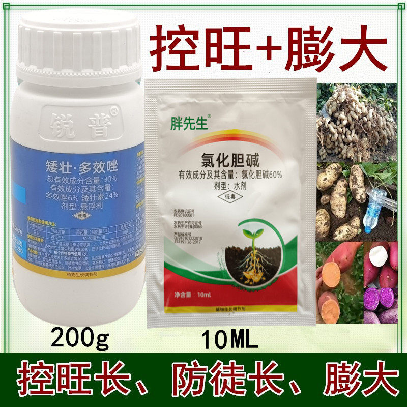 花生专用控旺药防徒长缩节药甘薯地瓜红薯土豆膨大素矮壮素多效唑