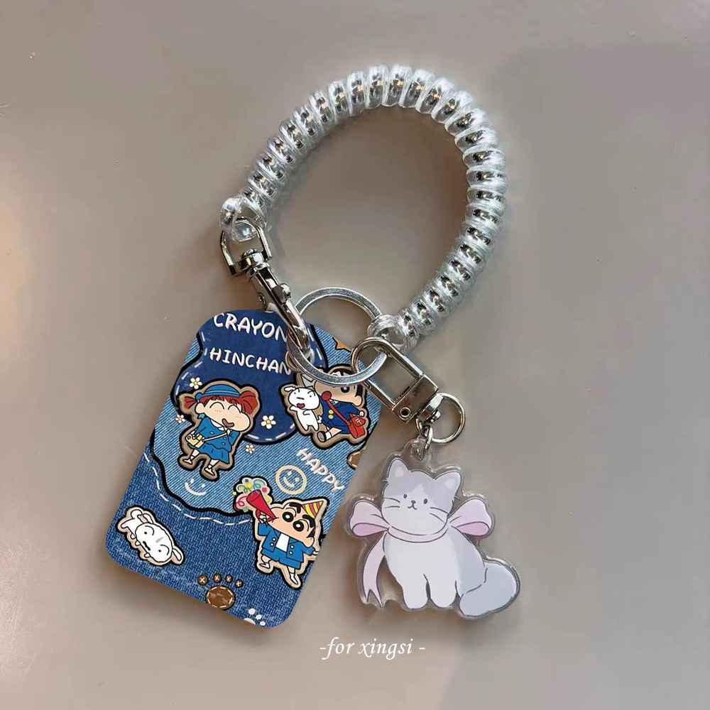 蜡笔小新校服水滴型门禁小卡nfc感应卡保护套可爱卡通挂包防丢绳