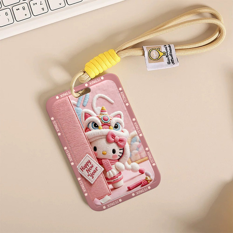 仿刺绣舞狮kt猫饭卡公交地铁门禁卡通工牌证件保护套挂包防丢,文具电教/文化用品/商务用品,卡套/证件套,淘宝优惠券,粉丝福利购,淘宝优惠卷