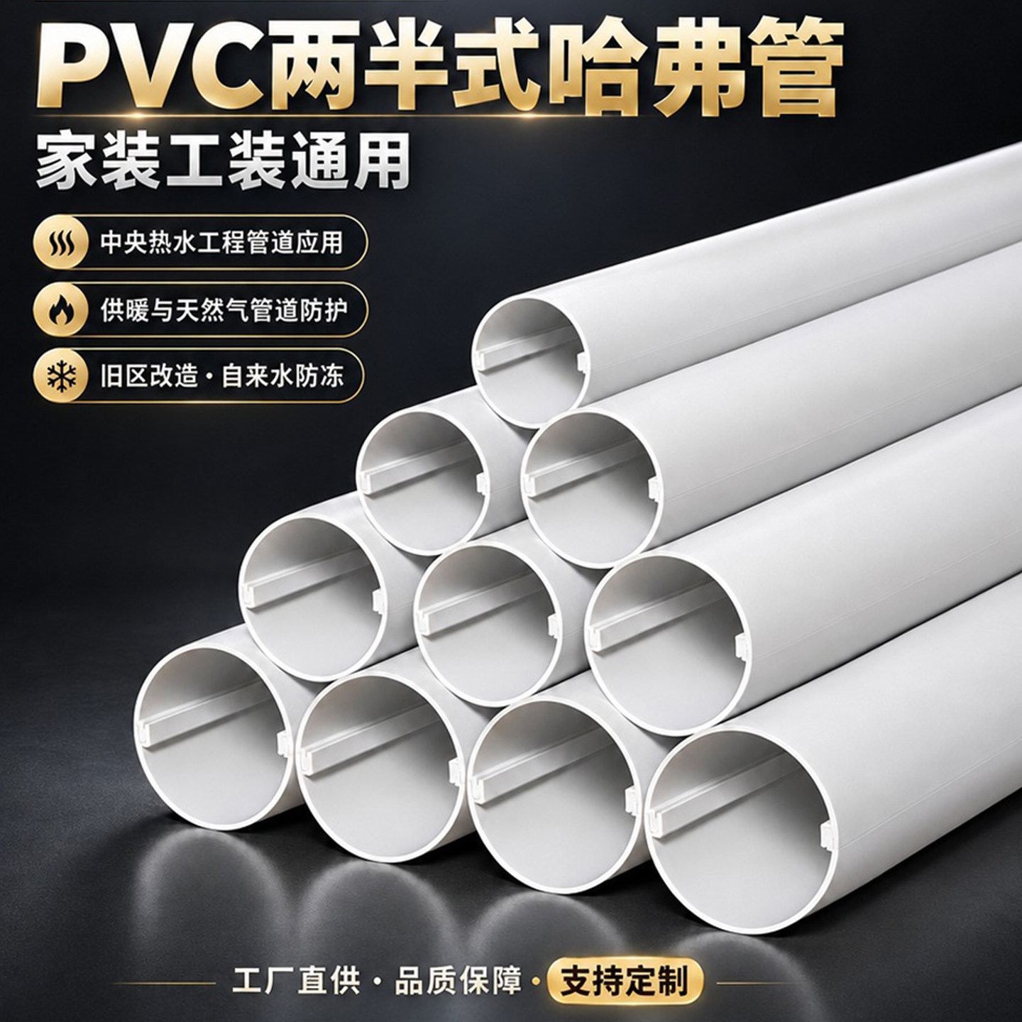 两片式哈夫管PVC哈弗管通信电UPVC管