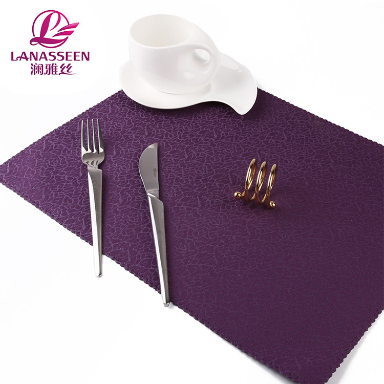 lifeeyes餐垫布艺隔热垫餐桌垫盘垫 西餐垫浪漫紫色暗肌理可定做