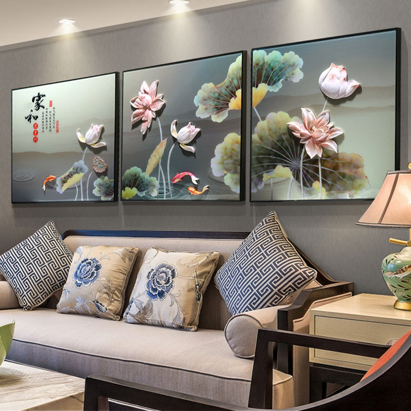 钻石画2024新款十字绣客厅家和万事兴荷花贴钻卧室简约现代钻石绣
