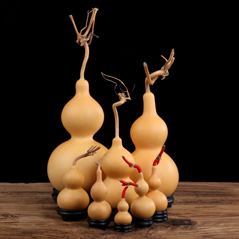 天然小葫芦挂件文玩手捻手把件大葫芦摆件饰品家居镇宅招财带龙头