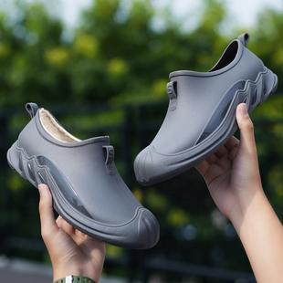 低帮男女士款防滑雨鞋耐磨雨靴厨房防水鞋冬季加绒棉内胆保暖胶鞋