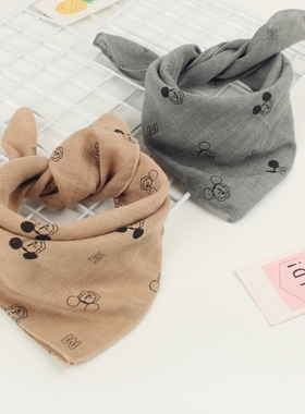 小宝宝围巾春秋护颈薄款围脖儿童三角巾婴儿外出防风纱巾百搭丝巾