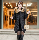 保暖外套 2017秋冬装 大毛领韩版 my中长款 修身 棉衣长棉衣女冬装