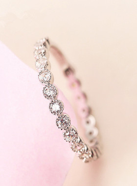 热卖s925银戒指女细钻百搭时尚简约尾戒小指锆石指环