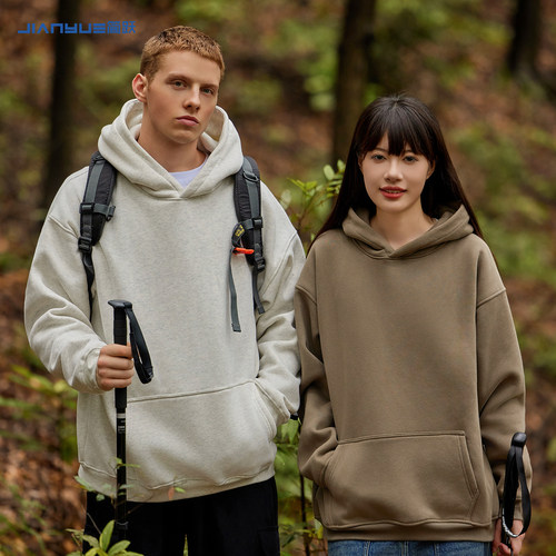 加绒帽衫卫衣定制宽松外套印logo