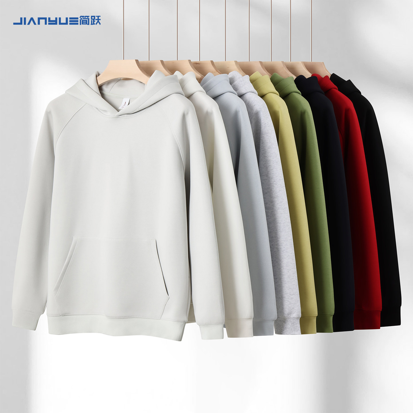 空气层连帽卫衣工作服印logo图