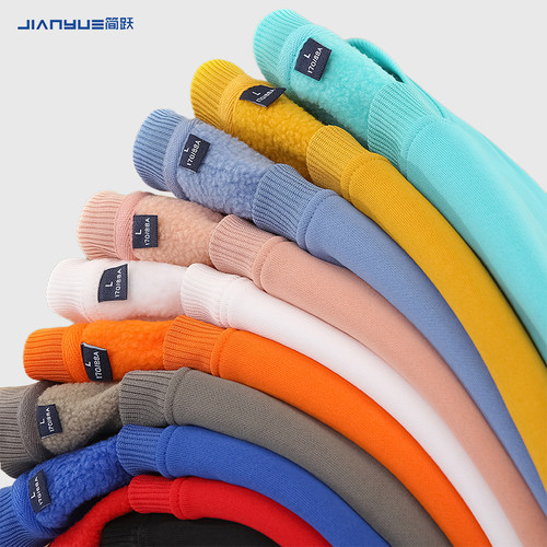 羊羔绒圆领卫衣定制班服印logo