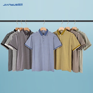 条纹polo衫 衣服印logo 定制t恤工作服班服企业团建活动文化衫 短袖