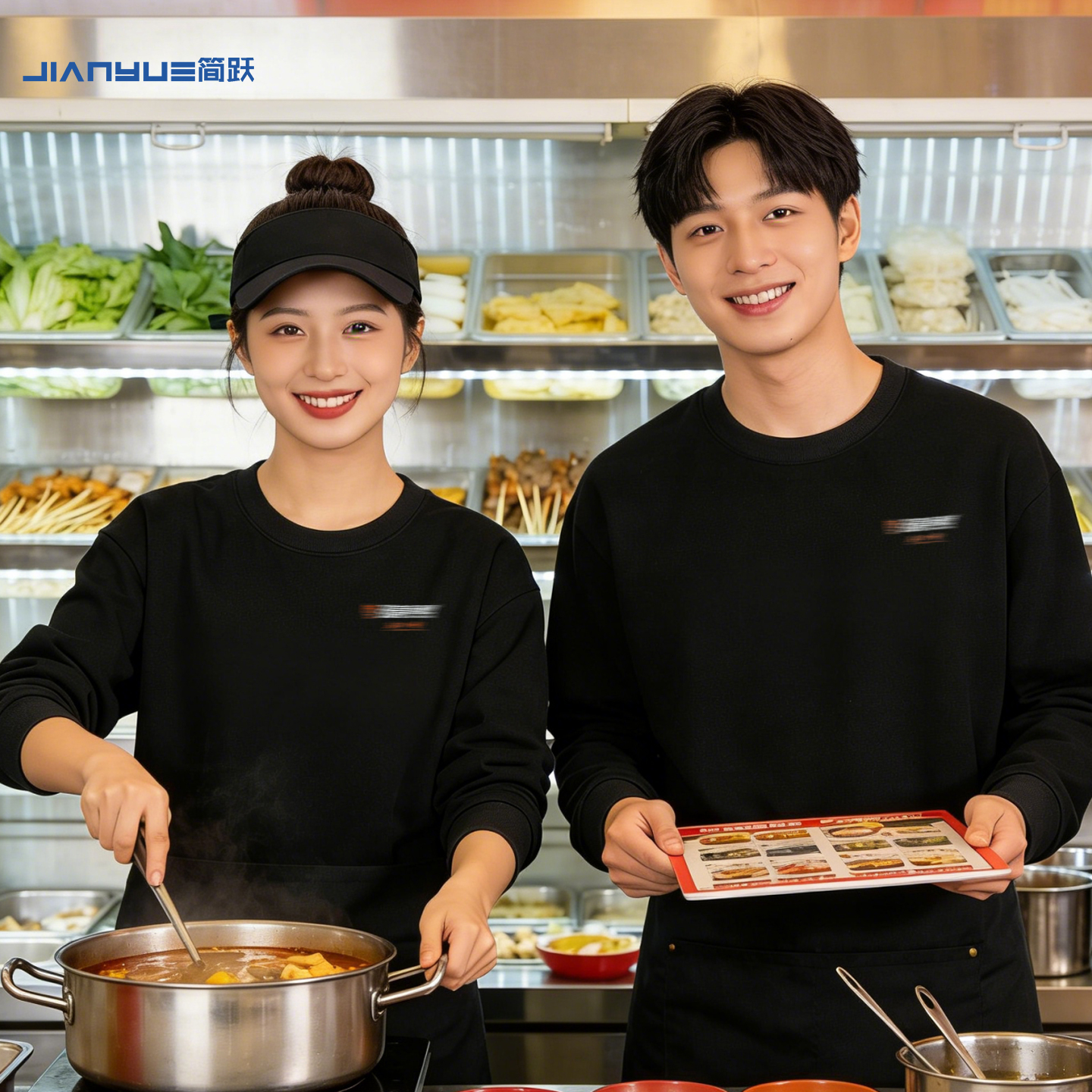 麻辣烫工服空白衣服需定制logo