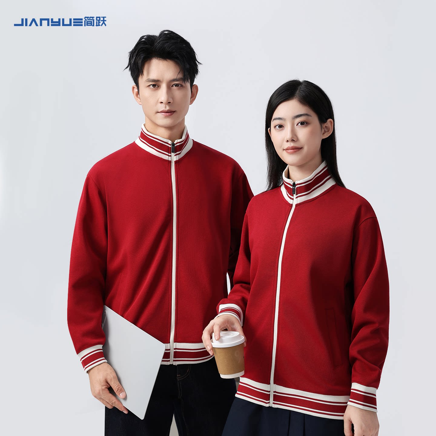 红色棒球服卫衣来图定制印logo