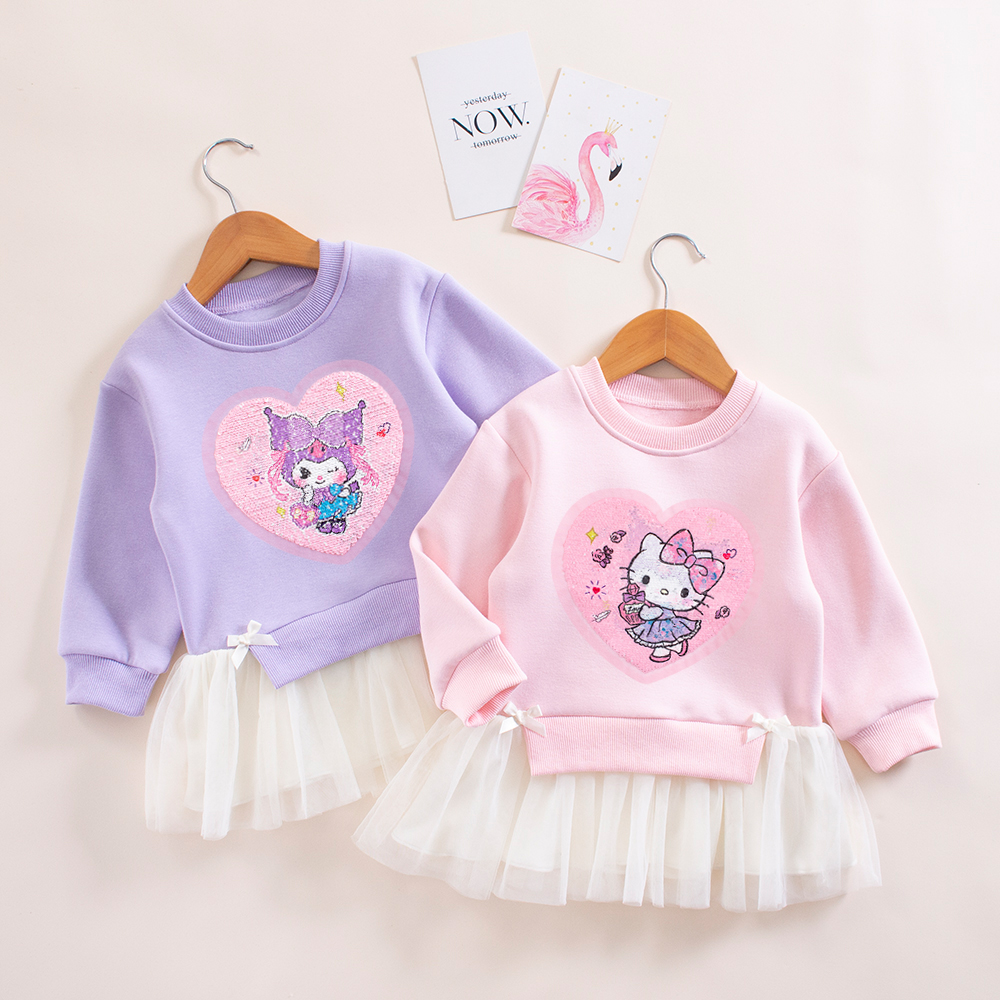 女童亮片变色衣服连衣裙秋冬