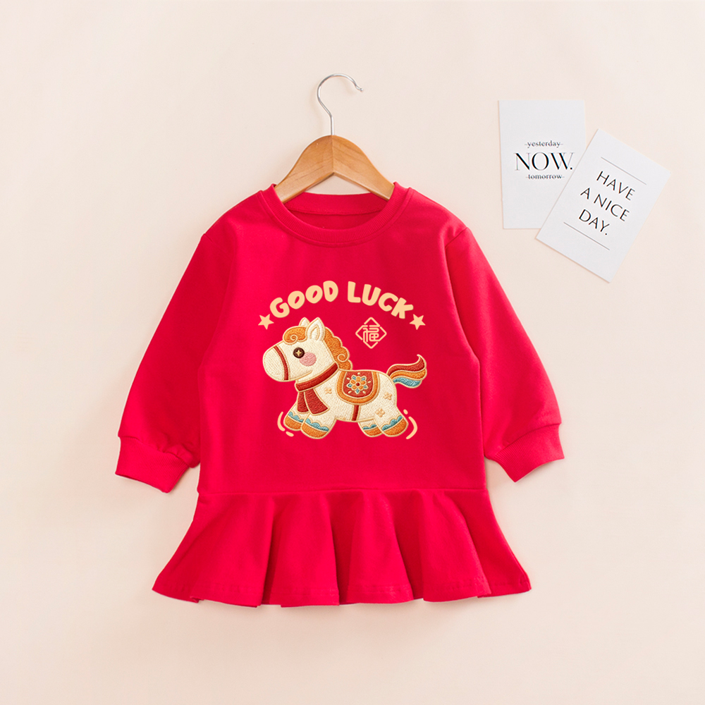 女童过年喜庆拜年服2026新款