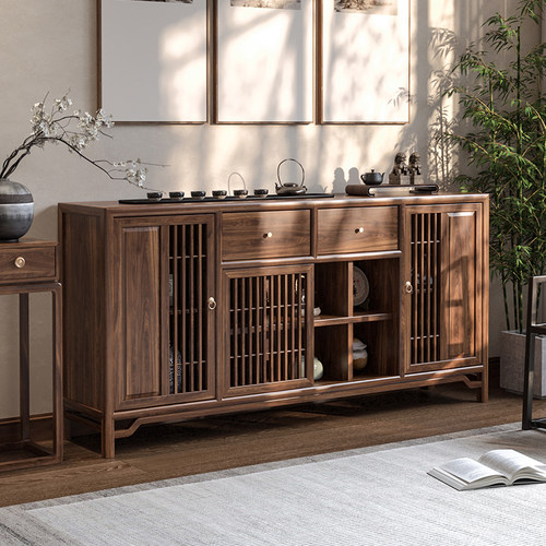 新中式轻奢餐边柜禅意茶室置物柜