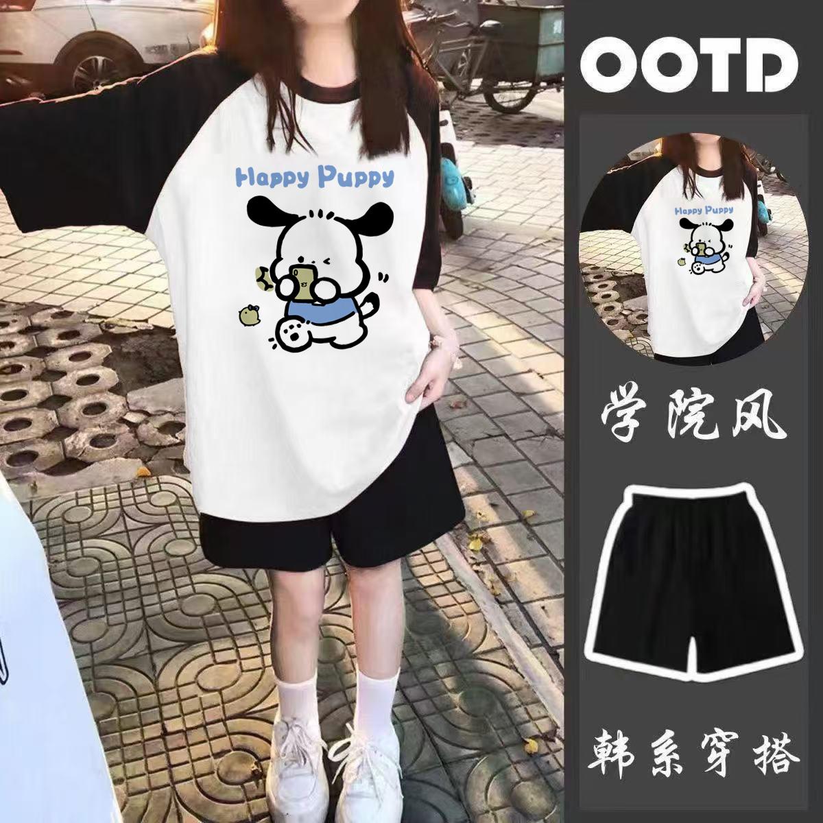 女童夏季短袖薄款套装