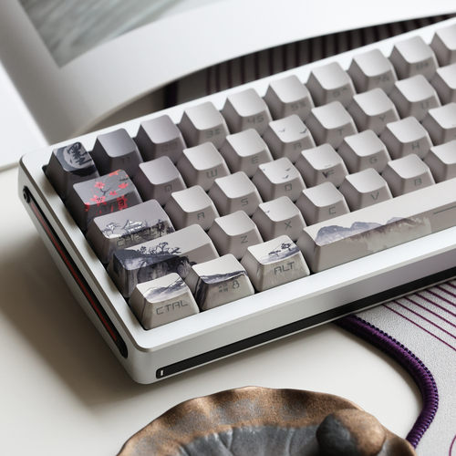 JKDK墨 山水侧刻透光OEM键帽68 75 84 87 98 8.0 wooting机械键盘