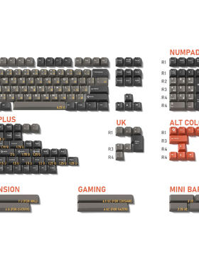domikey原厂二色 三色dolch 单片机 计算器 古早大全套客制化键帽