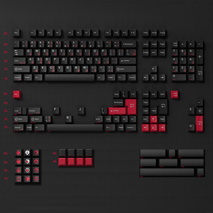 JKDKeys KM心逝黑红爱尔兰文PBT热升华原厂68 980 75 87 104键帽