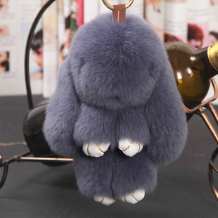 真兔毛挂件正版装死兔獭兔毛手工皮草礼物汽车钥匙扣书包挂饰玩具