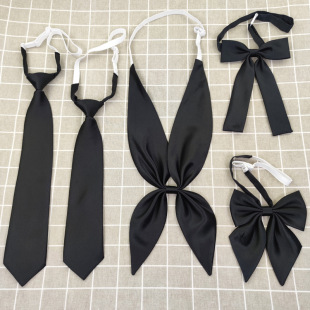 日系JK黑色领带女生免打结领结金鱼结学生学院风衬衫搭配校供制服
