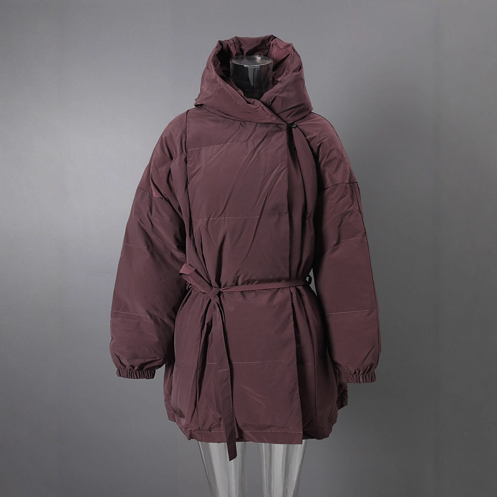 跨境欧美风新款中长款面包服棉衣时尚气质保暖羽绒棉服宽松外套女