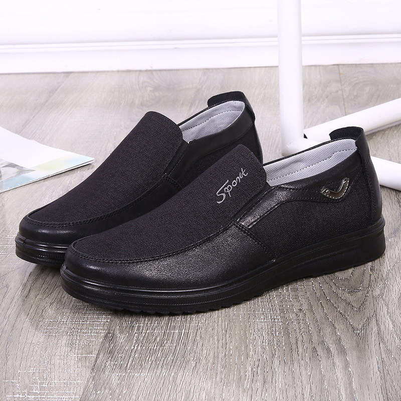 老人鞋老北京布鞋男鞋春季新款中老年防滑软底透气爸爸大码休闲鞋