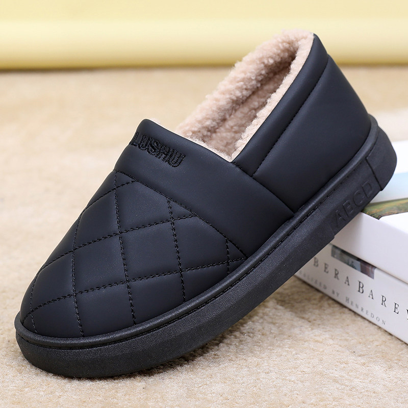 冬季防水棉拖鞋男士包跟家居室内外穿加绒保暖一脚蹬老人爸爸棉鞋,流行男鞋,棉鞋,淘宝优惠券,粉丝福利购,淘宝优惠卷