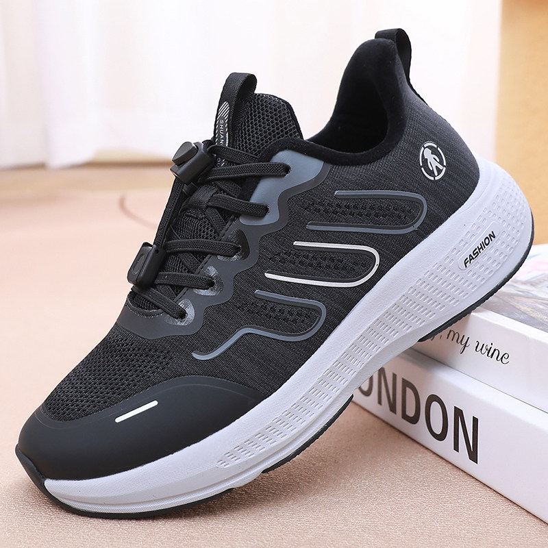 秋冬老北京男款薄绒棉鞋飞织运动男士休闲鞋保暖中老年爸爸健步鞋