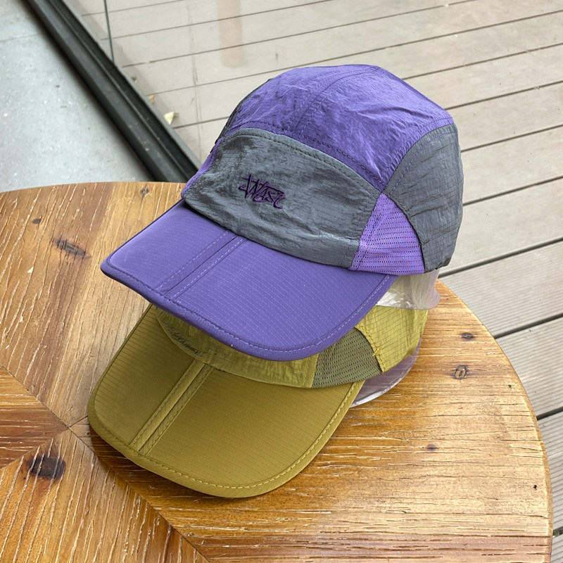 速干可折叠收纳便携棒球帽女拼色户外抽绳防水遮阳防晒鸭舌帽男