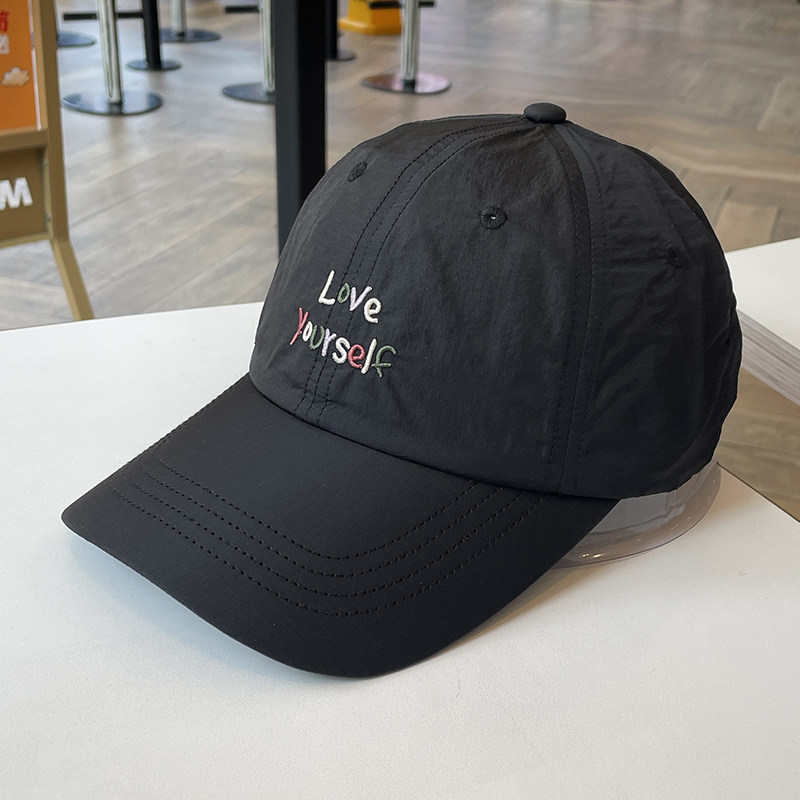 Love yourself彩刺绣显脸小深顶速干棒球帽子女情侣薄款鸭舌帽男