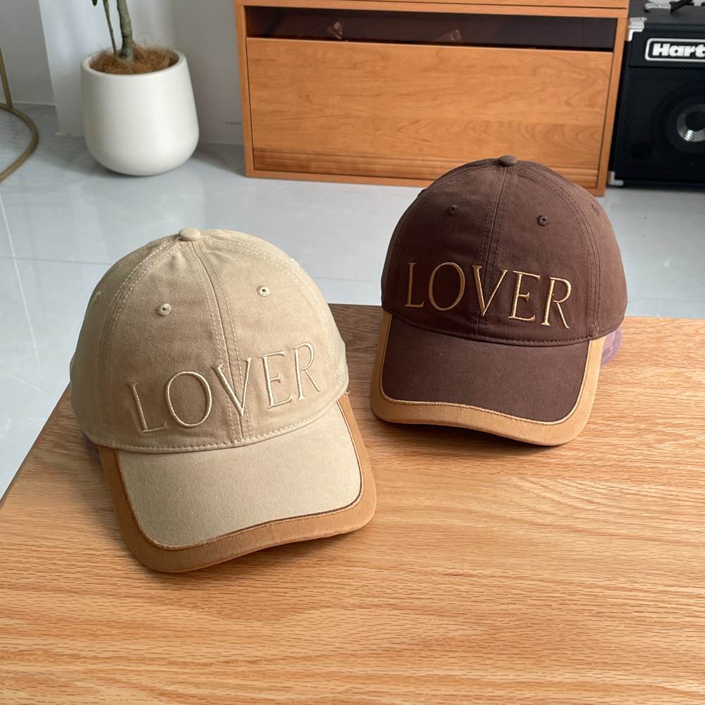 拼色LOVE刺绣显脸小棒球帽男女