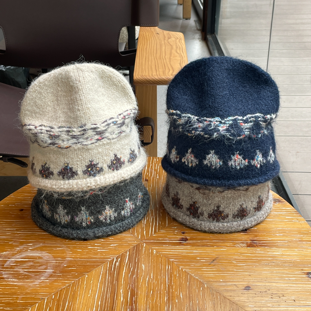 韩系复古提花包头针织帽子女