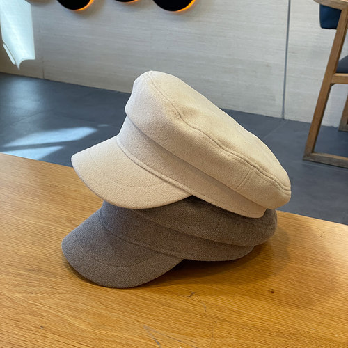 贝雷帽女逛街女秋冬毛呢