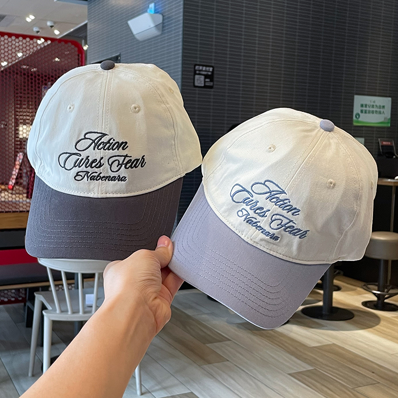 高品质帽子女情侣拼接撞色棒球帽深顶逛街大头字母刺绣鸭舌帽男潮