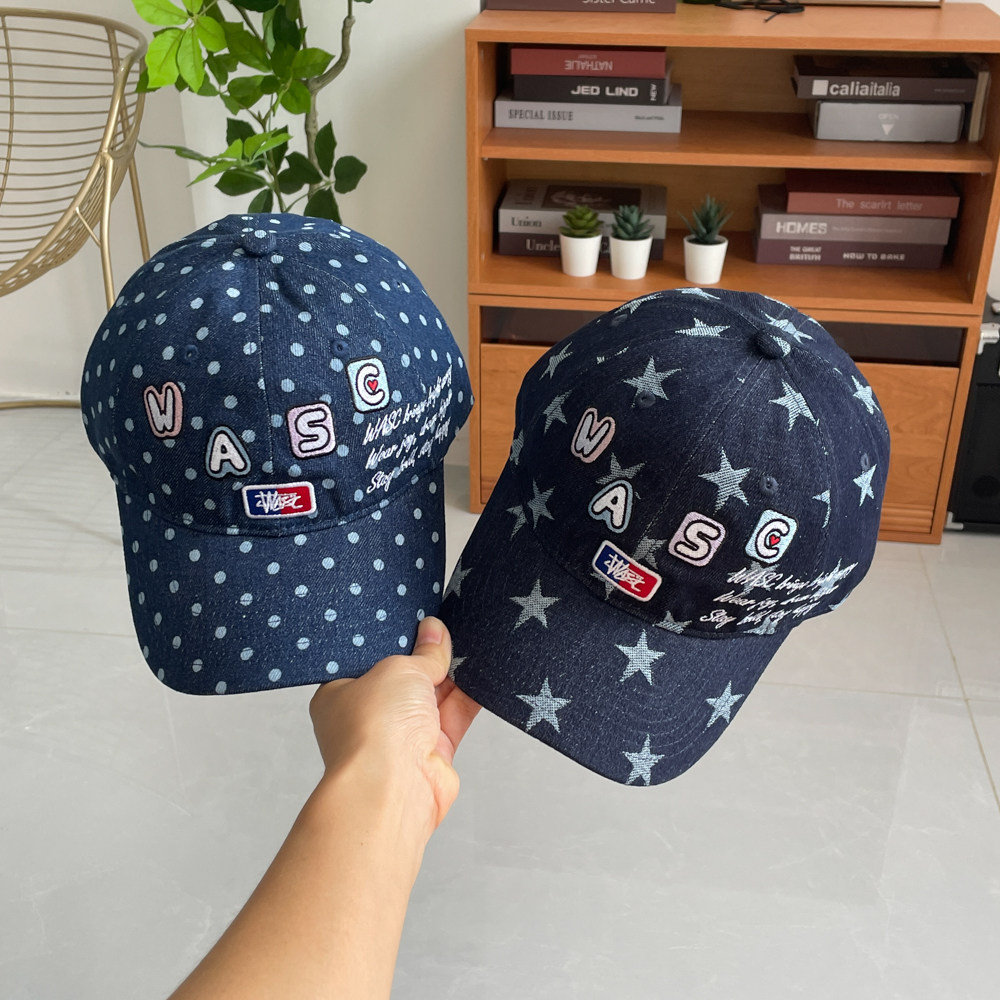 美式牛仔星星波点显脸小棒球帽