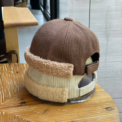 潮牌日系毛绒边地主帽女秋