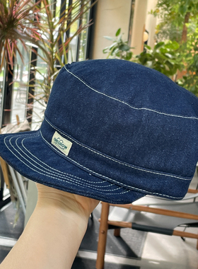 2025新款蓝色牛仔布平顶鸭舌帽子女情侣时髦软顶软帽檐檐棒球帽男