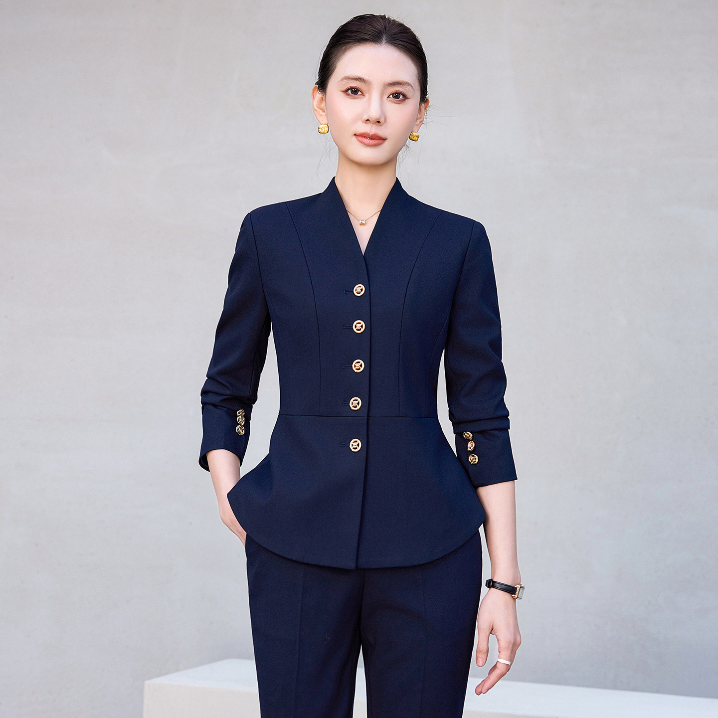 职业西装套装女2026春秋款时尚气质珠宝店柜姐工装酒店经理工作服