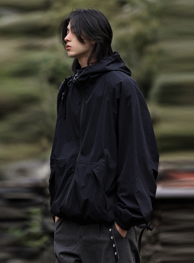 Nobodyknows山系户外机能纯色加薄绒防风冲锋衣徒步休闲男女连帽