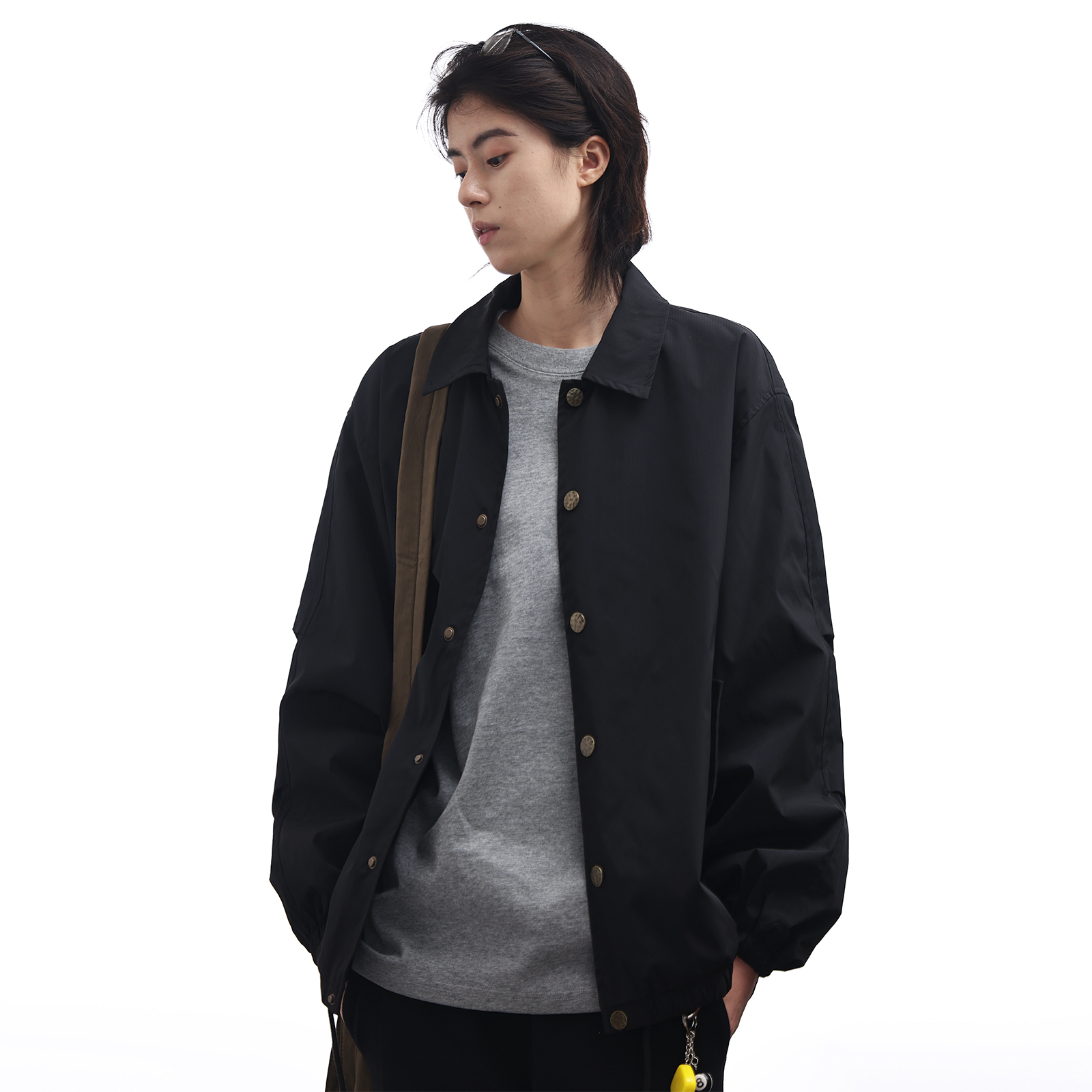 美式复古翻领教练夹克