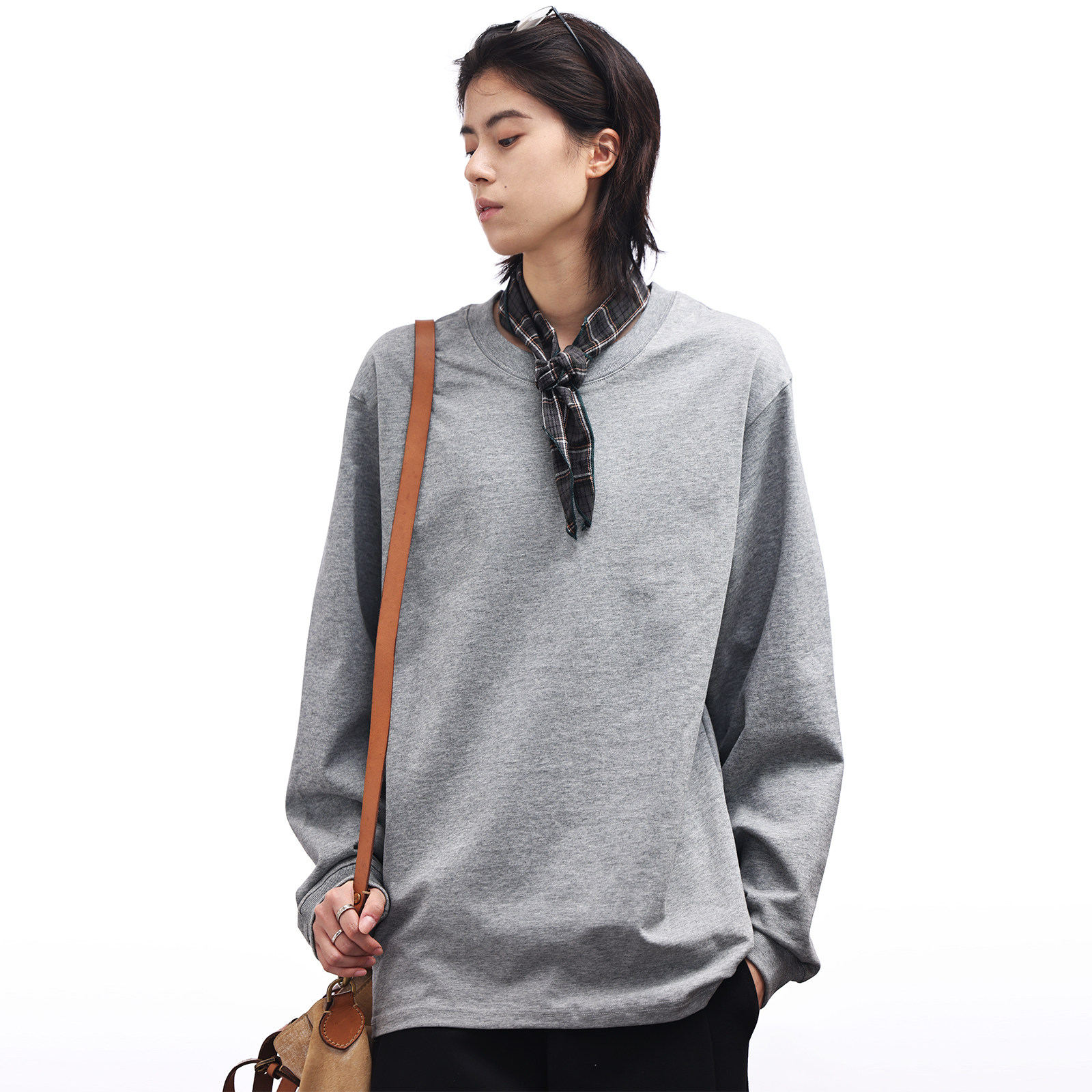 Nobodyknows基础重磅320G纯色圆领长袖T恤男女宽松简约打底衫内搭,男装,T恤,淘宝优惠券,粉丝福利购,淘宝优惠卷