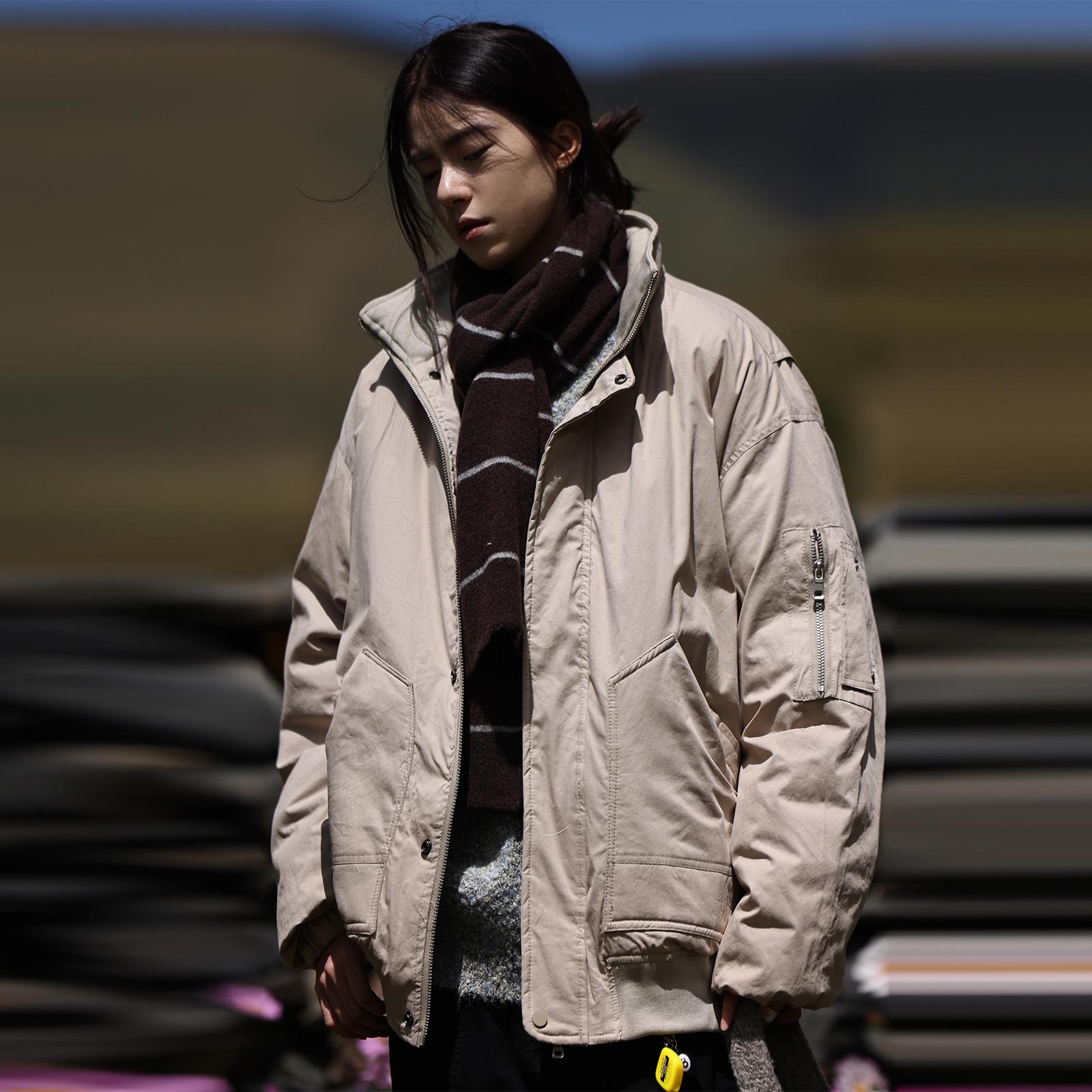 Nobodyknows冬加厚复古立领宽松纯色情侣棉服保暖男装面包服棉衣