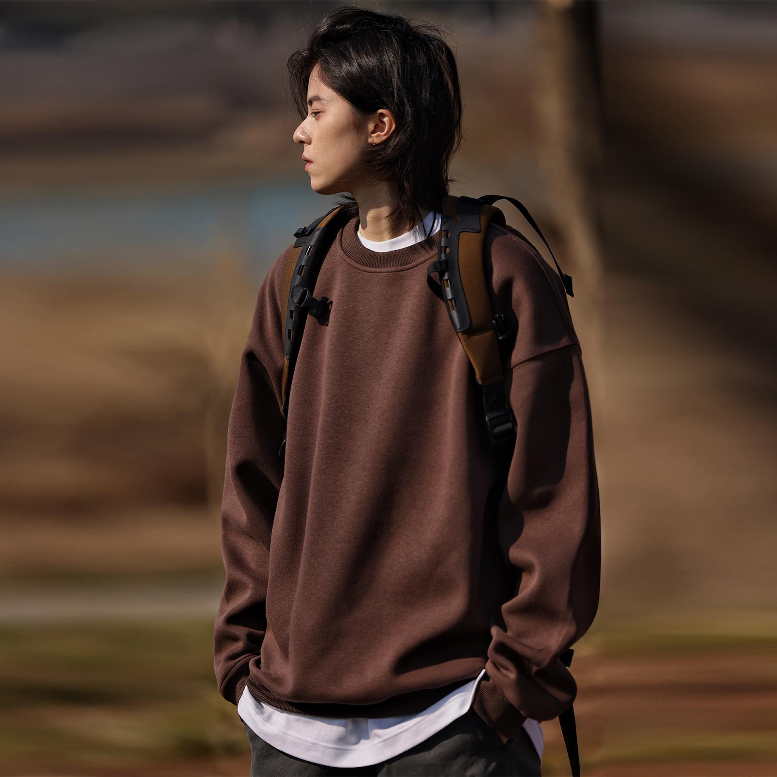 日系纯色简约休闲卫衣