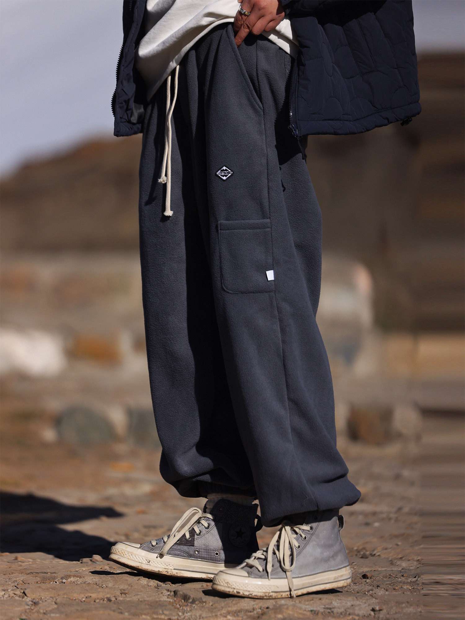 Nobodyknows秋冬基础日系保暖宽松摇粒绒束脚卫裤长裤加绒休闲裤,男装,卫裤,淘宝优惠券,粉丝福利购,淘宝优惠卷