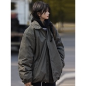 Nobodyknows冬季 加厚外套日系翻领复古男女夹棉教练夹克宽松棉衣