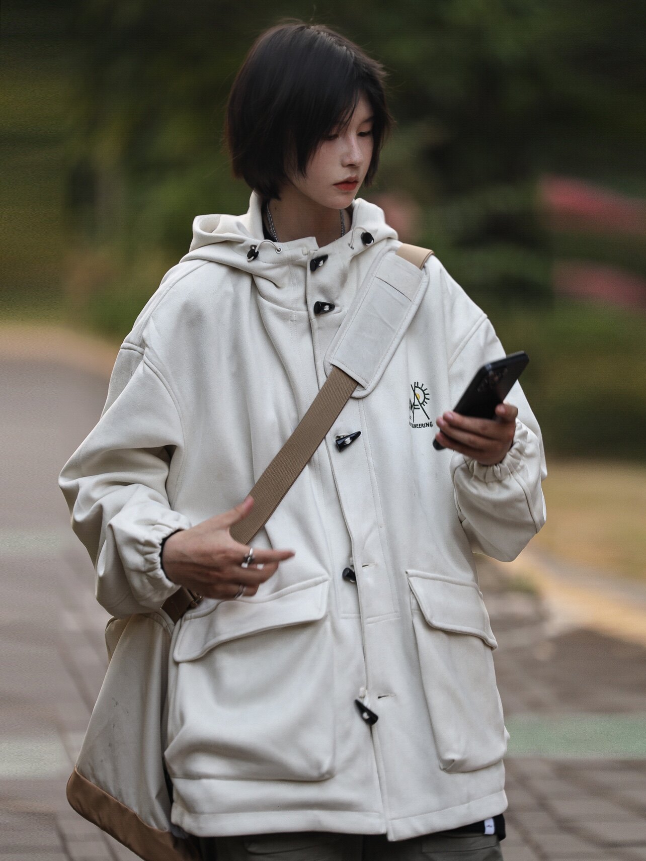 Nobodyknows 春秋日系简约麂皮牛角扣连帽夹克情侣休闲男卫衣外套,男装,夹克,淘宝优惠券,粉丝福利购,淘宝优惠卷