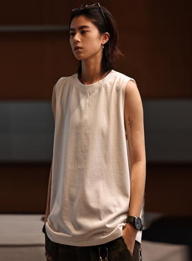Nobodyknows美式复古纯色背心男夏季新款宽松休闲无袖坎肩上衣潮