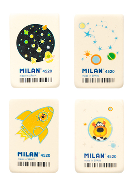 MILAN米兰 学生绘图素描用橡皮擦不留痕外太空系列儿童橡擦得干净
